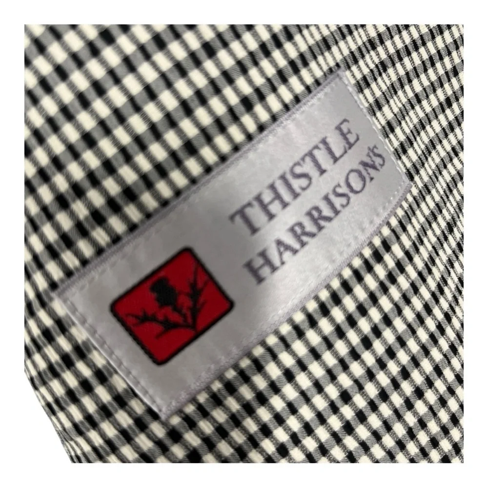 VTG 80s Thistle Harrison’s Bespoke Tailored Check Puckered Sport Jacket XL